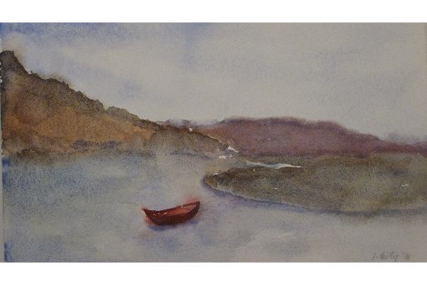 The Red Canoe, watercolour on Fabriano Artistico, 15x9 in.